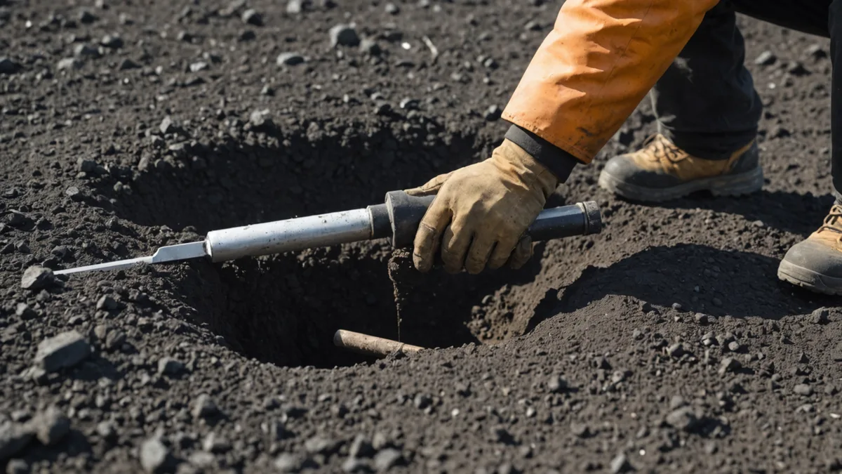 Soil sample collection in the field