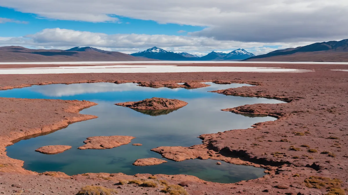 Patagonian landscape with salt formations